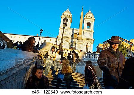 Spanish Steps and Church of Trinita dei Monti. Rome. Lazio. Italy. View Large Photo Image Stock Image - Spanish Steps and Church of Trinita dei Monti. Rome. Lazio. Italy.. Fotosearch