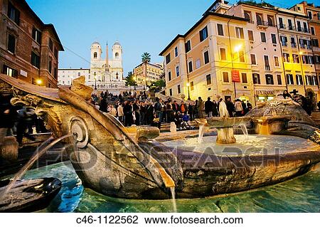 Spanish Steps with Fontana della Barcaccia. Church of Trinita dei Monti. Rome. Lazio. Italy. View Large Photo Image Stock Image - Spanish Steps with Fontana della Barcaccia. Church of Trinita dei Monti. Rome. Lazio. Italy.. Fotosearch