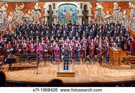 Spectacle in Palau de la Musica Catalana, by Lluis Domenech i Montaner, Barcelona, Spain. View Large Photo Image Stock Photograph - Spectacle in Palau de la Musica Catalana, by Lluis Domenech i Montaner, Barcelona, Spain.. Fotosearch