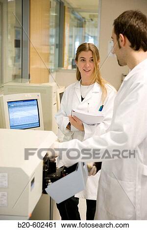 Stock Image - Spectrofluorimeter for fluorescence. Biological test laboratory. Fundacion Inasmet-Tecnalia. Donostia, San Sebastian, Euskadi. Spain.. Fotosearch