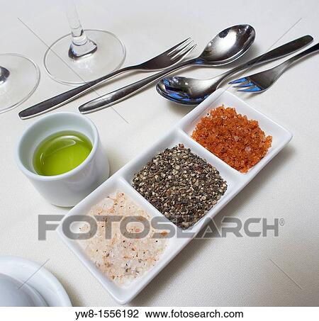 Stock Image - Spices on table, Hotel Ranga, South Coast Iceland. Fotosearch