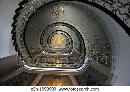 spiral staircase of the Art Nouveau Museum which is located in the apartment where the Latvian architect Konstantins Peksens 1859? 1928 lived until 1907, Alberta street, Riga, Latvia, Baltic region, Northern Europe. View Large Photo Image Stock Photo - spiral staircase of the Art Nouveau Museum which is located in the apartment where the Latvian architect Konstantins Peksens 1859? 1928 lived until 1907, Alberta street, Riga, Latvia, Baltic region, Northern Europe.. Fotosearch