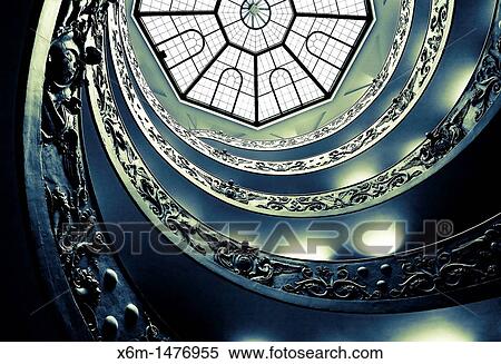 Stock Photography - Spiral stairs of Giuseppe Momo Vatican Museums, Vatican City, Rome. Fotosearch