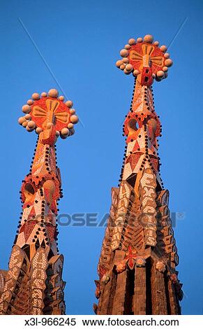 Spires La Sagrada Familia Barcelona Catalonia Spain View Large Photo Image Stock Photography - Spires La Sagrada Familia Barcelona Catalonia Spain. Fotosearch