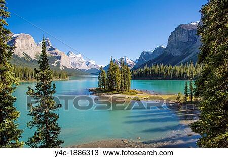 Spirit Island inMaligne Lake In Jasper National Park in Alberta Canada View Large Photo Image Stock Image - Spirit Island inMaligne Lake In Jasper National Park in Alberta Canada. Fotosearch