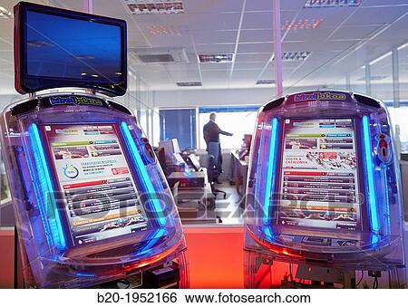 Sports Bookmaker. Betting terminals. KirolSoft. Eibar. Gipuzkoa, Basque Country, Spain. View Large Photo Image Stock Photograph - Sports Bookmaker. Betting terminals. KirolSoft. Eibar. Gipuzkoa, Basque Country, Spain.. Fotosearch