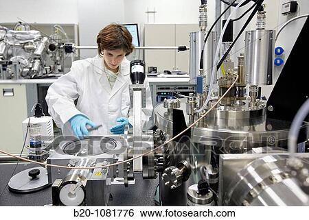 Stock Photograph - Sputtering equipment, deposition laboratory, sputtering system, UHV, 7 magnetrons, CIC nanoGUNE, Nanoscience Cooperative Research Center, San Sebastian, Gipuzkoa, Euskadi, Spain. Fotosearch