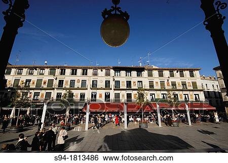 Stock Photograph - Square of Fueros in Tudela, Navarra, Spain. Fotosearch