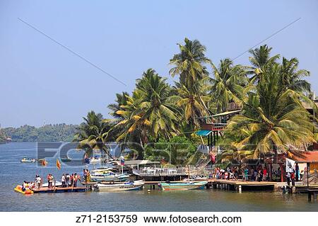 Stock Photo - Sri Lanka, Aluthgama, seashore, palms, boats, people,.. Fotosearch
