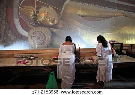 Sri Lanka; Colombo, Kelaniya Raja Maha Vihara, buddhist temple, Reclining Buddha statue,. View Large Photo Image Stock Photograph - Sri Lanka; Colombo, Kelaniya Raja Maha Vihara, buddhist temple, Reclining Buddha statue,.. Fotosearch