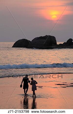 Sri Lanka, Hikkaduwa, beach, sunset,. View Large Photo Image Stock Photo - Sri Lanka, Hikkaduwa, beach, sunset,.. Fotosearch