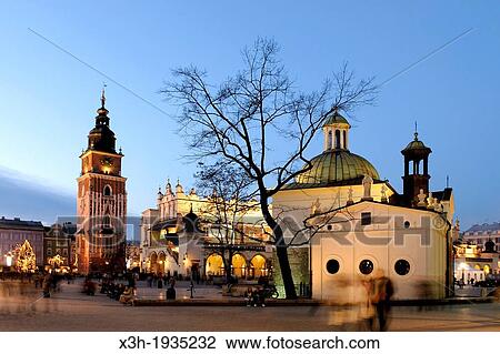St. Adalbert's Church, Cloth Hall and Tower of the former City Hall on Main market square, Krakow, Poland, Central Europe View Large Photo Image Stock Image - St. Adalbert's Church, Cloth Hall and Tower of the former City Hall on Main market square, Krakow, Poland, Central Europe. Fotosearch