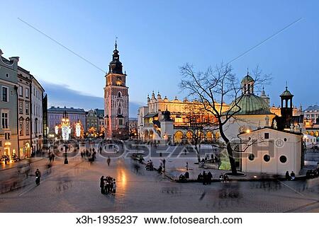 St. Adalbert's Church, Cloth Hall and Tower of the former City Hall on Main market square, Krakow, Poland, Central Europe View Large Photo Image Stock Photo - St. Adalbert's Church, Cloth Hall and Tower of the former City Hall on Main market square, Krakow, Poland, Central Europe. Fotosearch