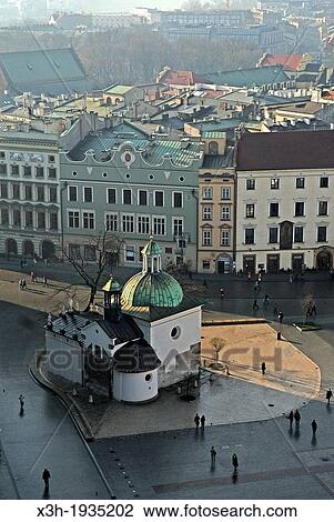 St. Adalbert's Church seen from the top of St. Mary's Basilica, Krakow, Poland, Central Europe View Large Photo Image Stock Image - St. Adalbert's Church seen from the top of St. Mary's Basilica, Krakow, Poland, Central Europe. Fotosearch