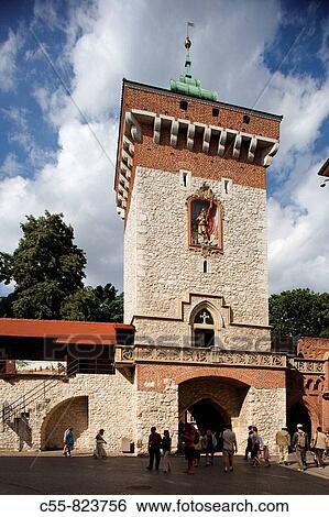 St Florian Street, St Florian Gate, Cracow, Krakow, Poland View Large Photo Image Stock Photograph - St Florian Street, St Florian Gate, Cracow, Krakow, Poland. Fotosearch