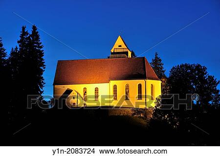 St. Georg Church Auerberg Mountain at Night, Auerberg, Bernbeuren, Weilheim-Schongau, Upper Bavaria, Bavaria, Germany. View Large Photo Image Picture - St. Georg Church Auerberg Mountain at Night, Auerberg, Bernbeuren, Weilheim-Schongau, Upper Bavaria, Bavaria, Germany.. Fotosearch