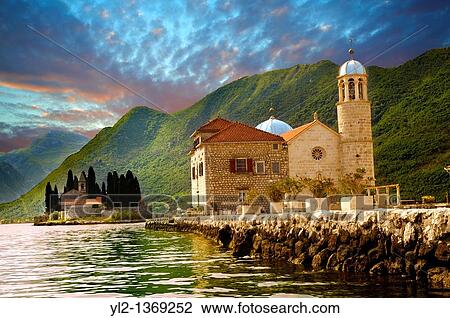 St George Island Kotor Bay, Perast Monte View Large Photo Image Stock Image - St George Island Kotor Bay, Perast Monte. Fotosearch