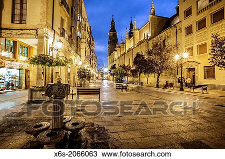 Stock Image - St. James way, Cathedral of Santa Mar? ia de la Redonda at Logroo, La Rioja, Spain.. Fotosearch