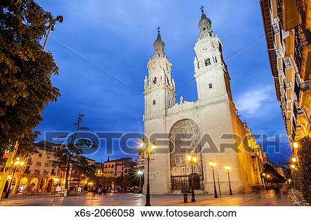 St. James way, Cathedral of Santa Mar? ia de la Redonda at Logroo, La Rioja, Spain. View Large Photo Image Stock Photo - St. James way, Cathedral of Santa Mar? ia de la Redonda at Logroo, La Rioja, Spain.. Fotosearch