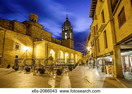 St. James way; Church and square of Santa Maria, Los Arcos, Navarra, Spain. View Large Photo Image Stock Image - St. James way; Church and square of Santa Maria, Los Arcos, Navarra, Spain.. Fotosearch