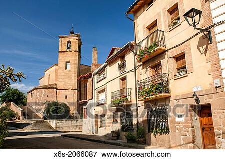 Stock Photo - St. James way; Church of Azofra, La Rioja, Spain.. Fotosearch