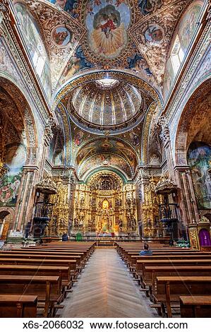 Stock Image - St. James way; Church of Santa Maria, Los Arcos, Navarra, Spain.. Fotosearch