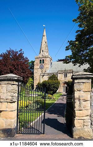 Picture - St Lawrences Parish Church Warkworth Northumberland England. Fotosearch