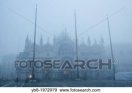 St. Mark's Basilica and Square covered with thick fog. Venice, Italy. View Large Photo Image Stock Photo - St. Mark's Basilica and Square covered with thick fog. Venice, Italy.. Fotosearch
