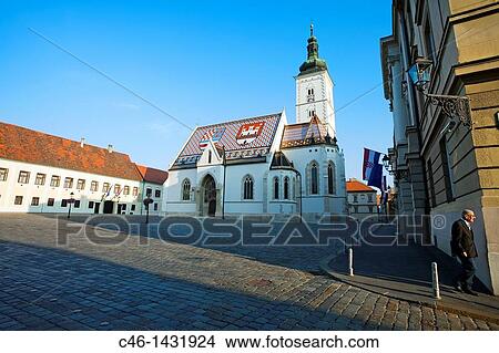St Marks Church, Zagreb, Croatia View Large Photo Image Picture - St Marks Church, Zagreb, Croatia. Fotosearch