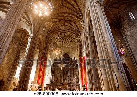 Stock Photo - St Mary's co-cathedral in the old town, Caceres, Extremadura, Spain. Fotosearch