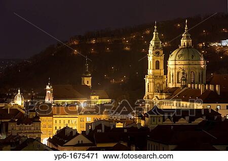 St Nicholas Church at night, Prague, Czech Republic View Large Photo Image Stock Image - St Nicholas Church at night, Prague, Czech Republic. Fotosearch