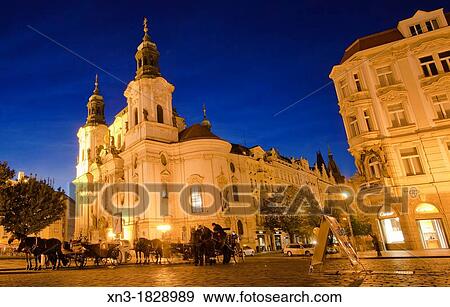 St Nicholas Church, Church of Sv Mikulas, Old Town Square, Staromestska namesti, Prague, Czech Republic, Europe. View Large Photo Image Stock Photo - St Nicholas Church, Church of Sv Mikulas, Old Town Square, Staromestska namesti, Prague, Czech Republic, Europe.. Fotosearch