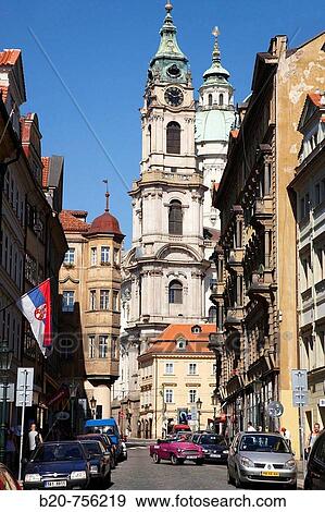 Stock Photo - St. Nicholas Church, Mala Strana, Prague, Czech Republic. Fotosearch