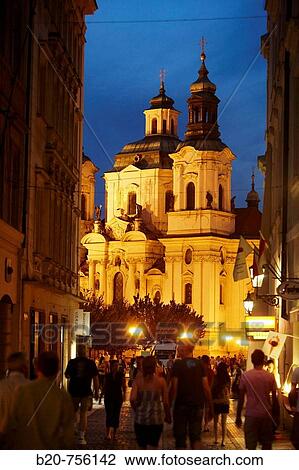 Stock Image - St. Nicholas Church, Staromestske Namesti (Old Town Square), Prague, Czech Republic. Fotosearch
