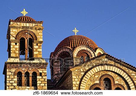 St Nicholas Greek Orthodox Church in Delphi Greece. View Large Photo Image Picture - St Nicholas Greek Orthodox Church in Delphi Greece.. Fotosearch