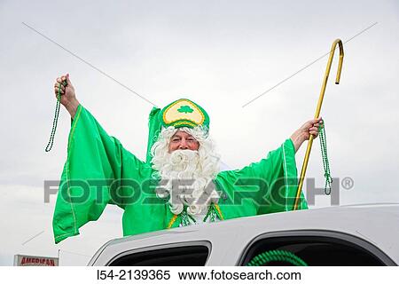 Stock Photography - St. Patrick's Day Parade Anna Maria Island Florida FL US Green Shamrock.. Fotosearch