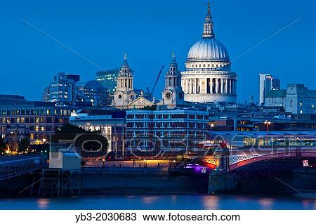 St Paul's Cathedral and River Thames, London, England. View Large Photo Image Stock Image - St Paul's Cathedral and River Thames, London, England.. Fotosearch