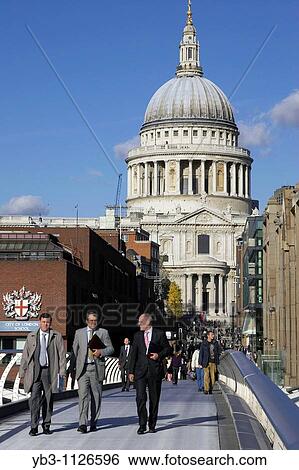St Pauls Cathedral and the Millennium Bridge, London, England View Large Photo Image Stock Photograph - St Pauls Cathedral and the Millennium Bridge, London, England. Fotosearch