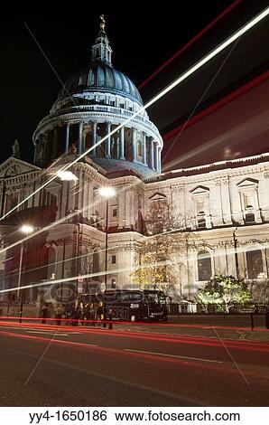 St Paul's Cathedral, motion blur lights at night, from the south, London, United Kingdom View Large Photo Image Stock Photograph - St Paul's Cathedral, motion blur lights at night, from the south, London, United Kingdom. Fotosearch