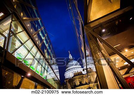St Pauls Cathedral reflected in glass walls of One New Change in London. View Large Photo Image Stock Photography - St Pauls Cathedral reflected in glass walls of One New Change in London.. Fotosearch