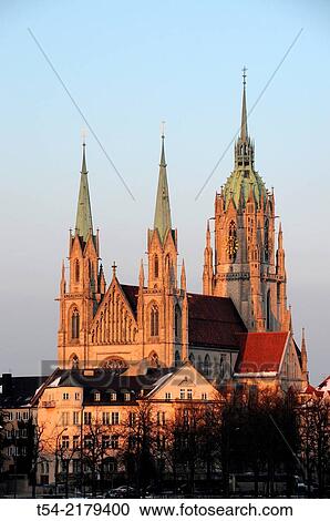 Stock Image - St. Paul's Church in Munich. Fotosearch