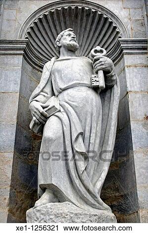 St Pedro sculpture from the neoclassical facade of St Maria Cathedral, Girona, Catalonia, Spain. View Large Photo Image Stock Image - St Pedro sculpture from the neoclassical facade of St Maria Cathedral, Girona, Catalonia, Spain.. Fotosearch