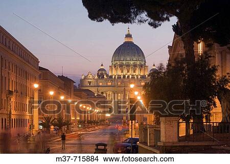 St. Peter's Basilica and Via della Conciliazione, Rome. Lazio, Italy View Large Photo Image Picture - St. Peter's Basilica and Via della Conciliazione, Rome. Lazio, Italy. Fotosearch