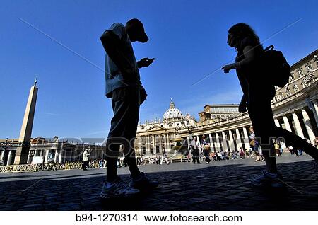 St. Peter's square and St. Peter's Basilica. Vatican city. Rome, Italy. View Large Photo Image Picture - St. Peter's square and St. Peter's Basilica. Vatican city. Rome, Italy.. Fotosearch