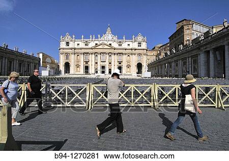 St. Peter's square and St. Peter's Basilica. Vatican city. Rome, Italy. View Large Photo Image Stock Image - St. Peter's square and St. Peter's Basilica. Vatican city. Rome, Italy.. Fotosearch