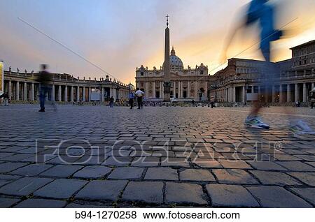St. Peter's square and St. Peter's Basilica. Vatican city. Rome, Italy. View Large Photo Image Stock Photo - St. Peter's square and St. Peter's Basilica. Vatican city. Rome, Italy.. Fotosearch