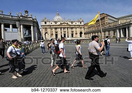 St. Peter's square and St. Peter's Basilica. Vatican city. Rome, Italy. View Large Photo Image Stock Photo - St. Peter's square and St. Peter's Basilica. Vatican city. Rome, Italy.. Fotosearch