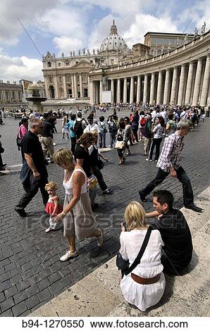 St. Peter's square, Bernini's colonnade and St. Peter's Basilica. Vatican city. Rome, Italy. View Large Photo Image Stock Image - St. Peter's square, Bernini's colonnade and St. Peter's Basilica. Vatican city. Rome, Italy.. Fotosearch