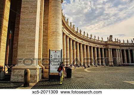 St Peter's Square, Piazza S. Pietro and Bernini's Colonnade, Rome, Italy. View Large Photo Image Stock Photo - St Peter's Square, Piazza S. Pietro and Bernini's Colonnade, Rome, Italy.. Fotosearch