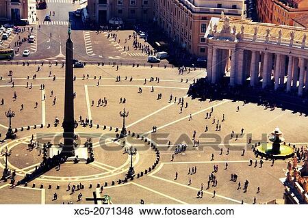 St Peter's Square Piazza S Pietro and Bernini's Colonnade, Rome, Italy. View Large Photo Image Stock Photo - St Peter's Square Piazza S Pietro and Bernini's Colonnade, Rome, Italy.. Fotosearch